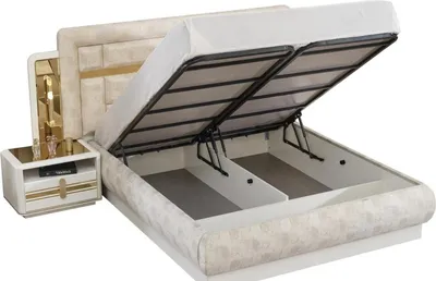 Produktbild von Schlafzimmer Möbel Set Bett 2x Nachttische Polsterbett Gäste Zimmer 3tlg