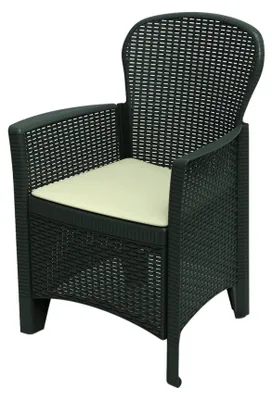 Image de Fauteuil Folia Anthracite Design Rotin, Résistant Aux Intempéries - Ipae Progarden