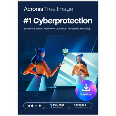 Produktbild von Acronis True Image Advanced 2026 + 50GB Cloud / 1 PC / 1 Jahr / Lizenz per E-Mail