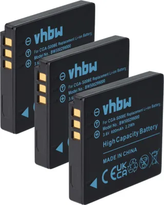 Produktbild von vhbw 3x Akku kompatibel mit Leica C-Lux 2 Kamera (600 mAh, 3,6 V, Li-Ion)