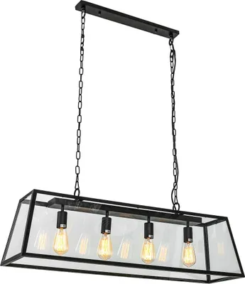 Immagine prodotto di Lampadario industriale nero Italux Laverno MD-102721-4-B