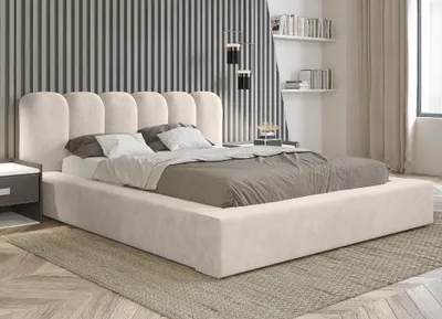 Produktbild von Polsterbett 180x200 mit bettkasten DALLAS (Farbe: beige - DITRA NEW 20)