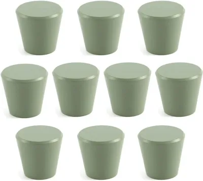 Image de Boutons de meuble, 10 pièces, alliage d'aluminium, 25x23 mm, couleur verte, pour cuisine