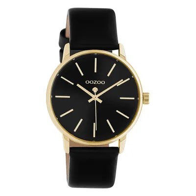 Produktbild von Oozoo Armbanduhr schwarz Leder Timepieces Damen Analog-Quarzuhr UOC10840