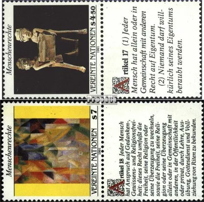 Produktbild von Briefmarken UNO - Wien 1991 Mi 123-124 mit Zierfeld (kompl.Ausg.) gestempelt Menschenrechte
