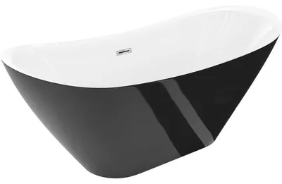 Obrázek produktu pro Mexen Lotos volně stojící vana 140 x 75 cm, bílá/černá, přepad chrom - 52051407775-01