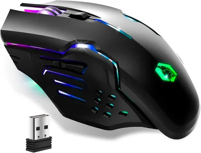 Obrázok produktu pre Herná myš, bezdrôtová 2,4 GHz bezdrôtová dobíjacia myš s LED podsvietením RGB ergonomická - 4800 DPI 500 Hz - PS4,PS5,XboxOne/Series,PC a Mac