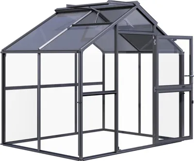 Produktbild von KGT Gewächshaus "Novum II" anthrazit-grau 5,7 m² 4 mm ESG, 10 mm HKP