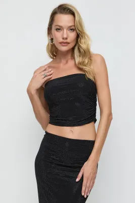 Produktbild von Trägerlose Crop-Bluse, Black, M