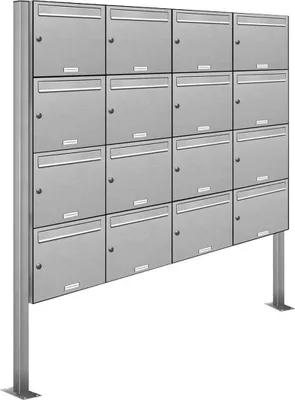 Produktbild von 16er Edelstahl Standbriefkasten Anlage Freistehend