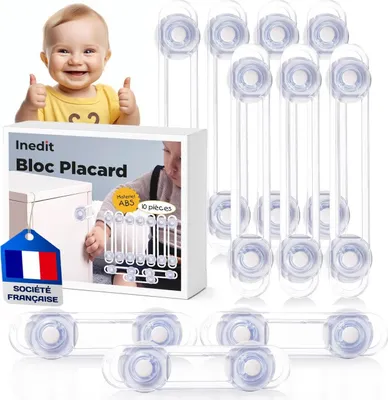 Produktbild von Kindersicherung Schrank (SET 7+3) - Kindersicherung - Schranksicherung Baby Für Schrank und Schubladen Zum Kleben - Kindersicherung Ohne Bohren Für Baby und Kind (10)
