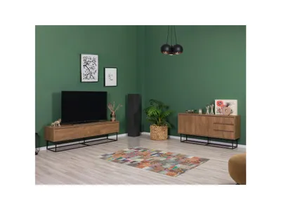 Obrázek produktu pro MOB, Obývací stěna - Lexuna 20 (ořech + černá)