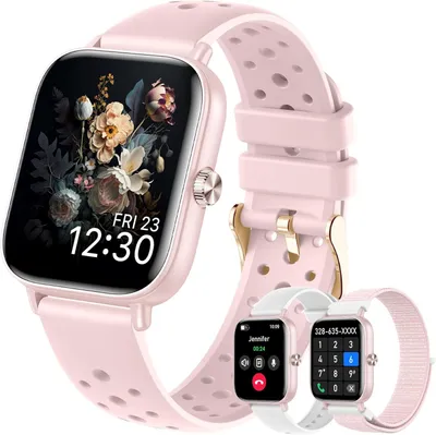 Produktbild von Betatree Smartwatch Damen 1.83 Zoll Anrufe WhatsApp 120+ Sportmodi Schlafmonitor Herzfrequenzmesser IP67 Fitness Tracker für Android iOS Rosa