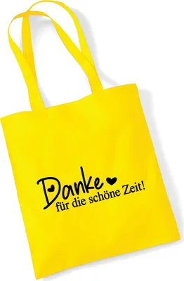 Produktbild von Huuraa Jutebeutel Danke für die schöne Zeit Herzen 10 Liter Yellow Baumwolle Tasche Geschenkidee
