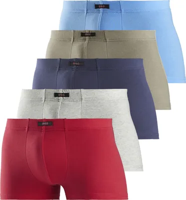 Produktbild von H.I.S. Boxer Boxershorts für Herren 5 -teilig rot, blau, marine, khaki, grau-meliert Größe 6