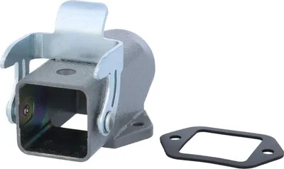 Produktbild von HARTING Han 3A Sockelgehäuse mit offenem Boden, 1xM16 gerader Kabelabgang, mit 1 Bügel Verschraubung M16 Klemmbereich