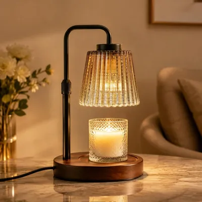 Kerzenwärmer-Lampe, höhenverstellbar, dimmbar, mit Timer, 2 Lampen