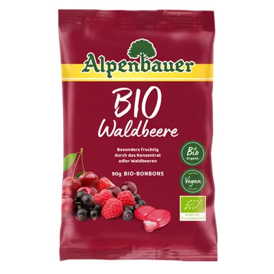 Produktbild Alpenbauer Bio Waldbeeren Bonbons Hartkaramell mit flüssigem Kern 90g