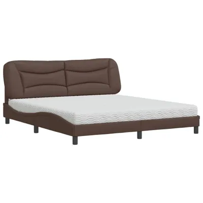 Produktbild von Bett mit Matratze "Hvar" Braun 180x200 cm Kunstleder