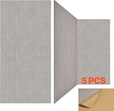 Obrázek produktu pro VEVOR 5 balíků akustických panelů se samolepicí páskou, 1200x600x10 m zvukově izolační pěnové panely, akustické stěnové panely z polyesterových vláken, pro domácnost, studio, kancelář, divadlo, velblouda