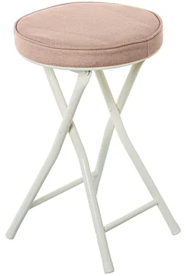 Klapphocker aus Metall und Stoff, 30x30x49 cm, weiß/beige