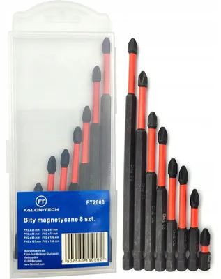 Produktbild von Falon-Tech PH2 langes magnetisches Schlagbit-Set, 8-teilig