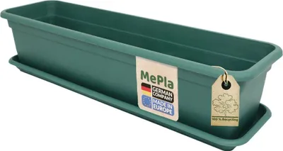 Produktbild von MePla - Set - Balkonkasten Balcony 80 cm + Untersetzer - Grün