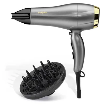 Zdjęcie produktu dla Suszarka do włosów Babyliss 5513TE, 2300 W, 2 prędkości, 3 temperatury, dyfuzor, jonowa kontrola puszenia, szara