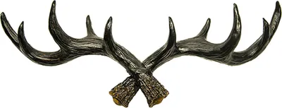 Produktbild von Hansmeier Geweih Wandgarderobe | Schwarz | 49 cm | Deko Hirschgeweih Kleiderhaken Garderobenhaken | Stilvoll, Formschön und modern
