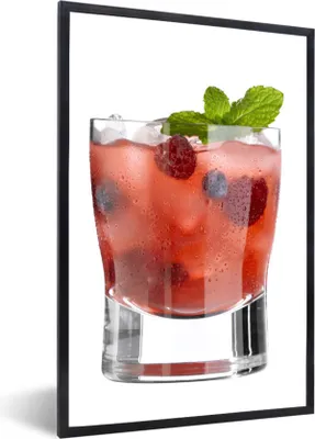 Produktbild von MuchoWow® Gerahmtes Poster Leckerer Cocktail mit Früchten und Alkohol 60x80 cm - Poster mit Schwarzem Bilderrahmen Wandposter Rahmen Foto Bilder - Premium - Wanddeko Wohnzimmer