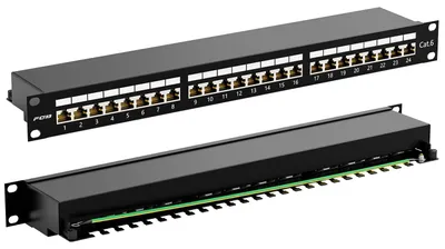 CAT 6 Patchpanel 24 Ports RJ45 19 Zoll Rackeinbau geschirmt