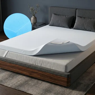 Produktbild von Matratztopper 90 x 200 cm - Höhe 5 cm - Gelschaum - Waschbarer Bezug - Druckentlastung