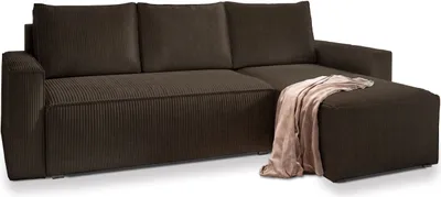 Produktbild von Masseno Ecksofa POTARO mit Schlaffunktion L-Form, Sofa mit Bettkasten, Wohnzimmersofa, Couch, Soffa, Bettsofa, Couchgarnitur- Braun, POSO 06