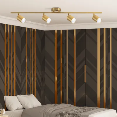 Zdjęcie produktu dla Listwa sufitowa GOLDI złota 4xGU10x10W aluminium wym:10x90x10cm IP20 Polux