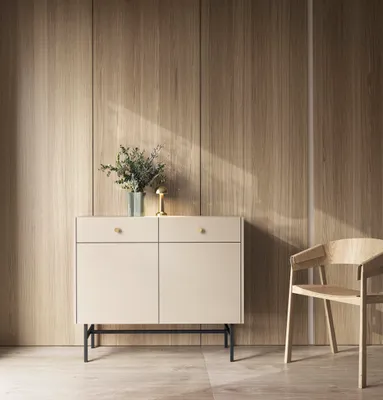 Produktbild von Chilly Möbel Design Kommode Chilly LAVENA - 104 x 89 cm - in Creme, mit Stauraum, modern