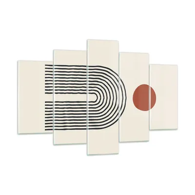 Produktbild von Bilder auf glas - 5 Teile - Abstraktion Grafik Linien - 150x100cm - Glasbilder - Wandbilder - Bilder - Wanddekoration aus Glas - Glas Bilder - Wandbild auf Glas - GEA150x100-5035