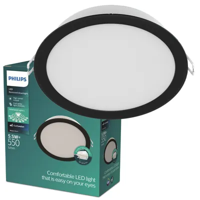 Obrázek produktu pro Philips Zapuštěné svítidlo Meson, 90 mm, LED, 4000 K, 220-240 V, Černá