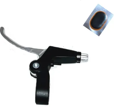 Produktbild von Fahrrad Bremshebel Bremsgriff Befestigung links schwarz/silber für V-Brake inkl. 1 x Schlauchflicken