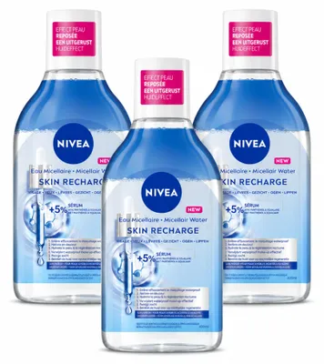 Zdjęcie produktu dla 3 x NIVEA Serum-Infused Recharge – Mleczko micelarne – 400 ml – Opakowanie ekonomiczne – 3 sztuki