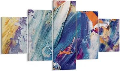 Produktbild von Bild auf Leinwand - Leinwandbild - 5 Teile - Die Farben Farbe Abstraktion - 125x70cm - Wand Bild - Wanddeko - Wandbilder - Leinwanddruck - Bilder - Wanddekoration - Leinwand bilder - EA125x70-5113