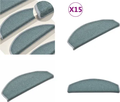 Immagine prodotto di vidaXL Tappetini per scale 15 pz. Blu 65x24x4 cm - Tappetino per scale - Tappetino per scale - Tappetino per gradini - Tappetino per gradini