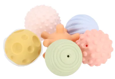 Image de Jipy Balles sensorielles de jeu et d’éveil en bioplastique, 6 pièces, dès 18 mois