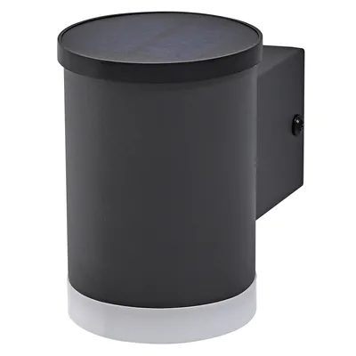 Produktbild von Ledvance LED Wandlampe Auenleuchte Endura Style Solar Wall Oxford Dunkelgrau IP44 0,5W 80lm warmwei 3000K