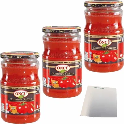 Produktbild von Öncü Tomatenmark 3er Pack (3x700g Glas) + usy Block