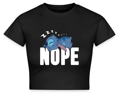 Produktbild von Lilo & Stitch | Schlafender Stitch Nope Crop Top, XL, Schwarz