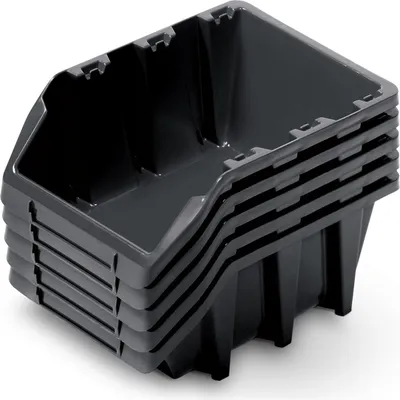 Produktbild von Werkzeugschale lang mit Wandhalterung Set (5 Stück + 16 Konnektoren) Schwarz