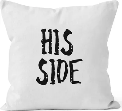 Produktbild von Kissenbezug His Side Kissen-Hülle Partner Hochzeit Deko-Kissen 40x40 MoonWorks® weiß