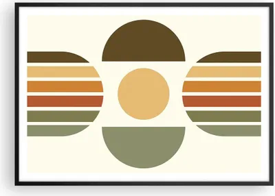 Produktbild von Gerahmtes Poster - Schwarzer Rahmen - Modern gemustert minimalistisch - 100x70 cm - Wand Bild - Wanddeko - Wandbilder - Kunstposter - Wandposter - Bilderrahmen - Bilder - Kunstdruck - P2BAA100x70-4569
