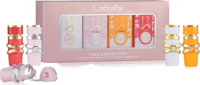 A gift set of Lattafa Yara mini perfumes.