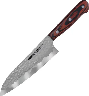 Produktbild von Samura-Kaiju Santokumesser, Aus-8-Stahl, 18 cm, silber/braun